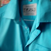 Синя риза Moods of Norway с бродерия на ръкавите , снимка 6 - Ризи - 24445926