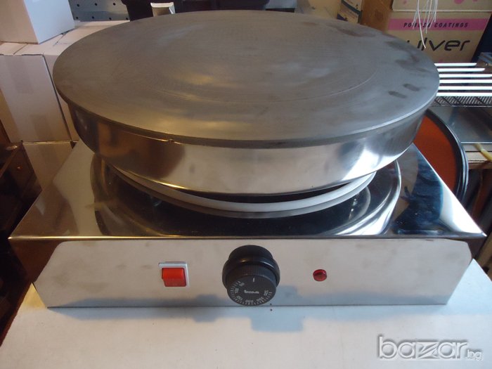 Котлон за палачинки на ток 2 KW професионален конструкция от неръждавейка (юнокс) плоча за печене, снимка 1