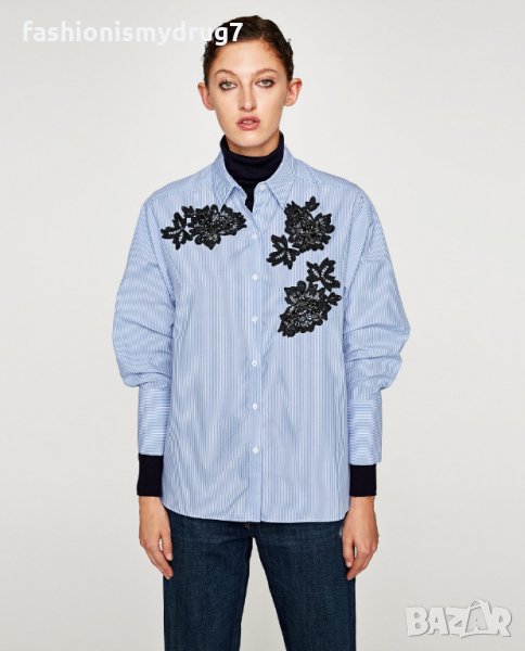 Zara риза с бродерия, снимка 1