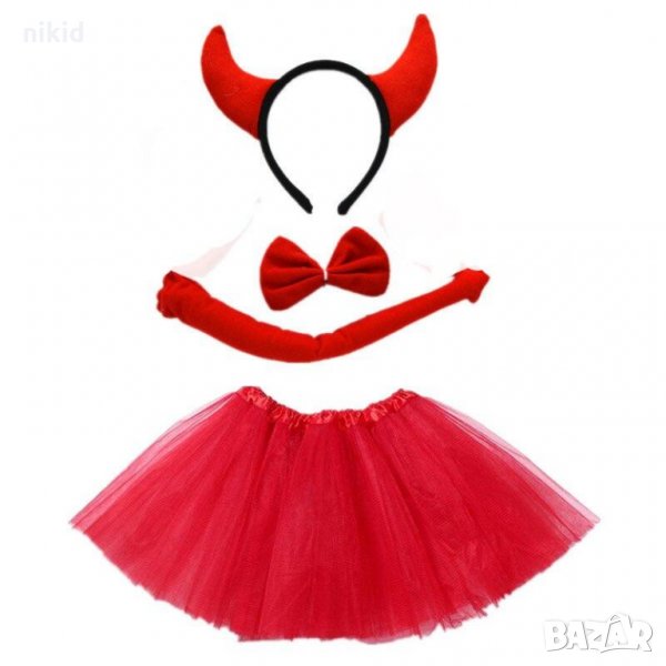 Костюм Devil на дявол дяволче в червено сет детски за Хелоуин Halloween, снимка 1