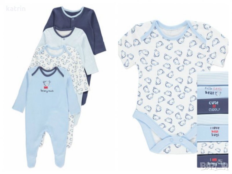 Нови гащеризончета/пижамки и бодита от George-3-6м, 6-9м, 9-12м, 12-18м , снимка 1