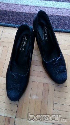 Черни обувки от естествена кожа, снимка 1 - Дамски ежедневни обувки - 19643553