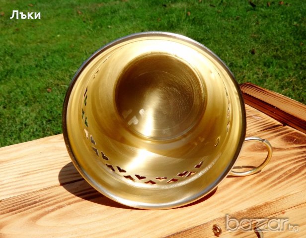 Старинен бронзов съд,бонбониера с ажур,халки. , снимка 3 - Антикварни и старинни предмети - 19178495