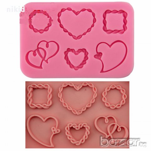различни сърца рамка плетеница молд форма силиконова за декор украса торта фондан шоколад и др.