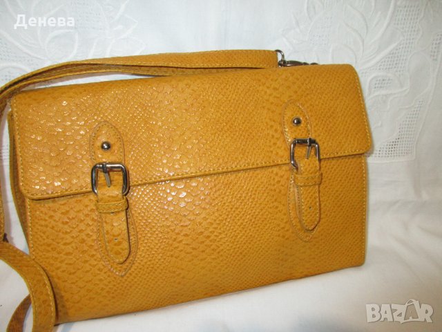 ЗМИЙСКИ ПРИНТ оранжев цвят, дамски клъч с дълга дръжка, снимка 6 - Чанти - 24682988