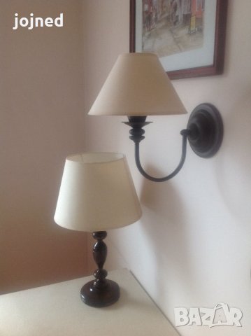 Шаби шик аплик с абажур-Бял ,модерна класическа винтидж лампа за стена с шапка,винтидж, снимка 6 - Лампи за стена - 22892605