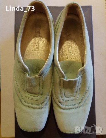 Дам.обувки-"HOGAN"-/ест.велур/-№38 1/2-цвят-мента. Закупени от Италия., снимка 1 - Дамски ежедневни обувки - 22385545