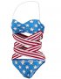 ADIDAS ORIGINALS JEREMY SCOTT USA FLAG AND STARS PRINT Дамски Бански size M, снимка 1 - Бански костюми - 6449536