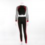 Спортен сет - клин и къса блуза с дълъг ръкав в черно и червено. КОД 614, снимка 1 - Спортни екипи - 23696379