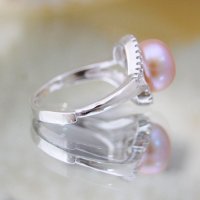 Сребърен безразмерен пръстен с естествени перли , снимка 8 - Пръстени - 20498618