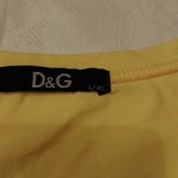 100% ОРИГИНАЛНА  жълта тениска на D&G, снимка 5 - Тениски - 20803457