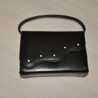 Бална черна кожена чанта, снимка 1 - Чанти - 17234035
