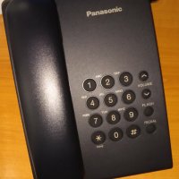 Черен стационарен телефон Panasonic KX-TS500FX, снимка 1 - Стационарни телефони и факсове - 25450555