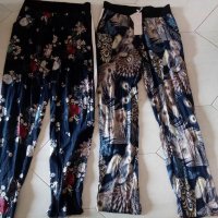 Ефирен панталон със флорални мотиви, снимка 4 - Панталони - 25710260