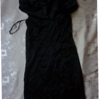 Черна  сатенена рокля , снимка 6 - Рокли - 19137156