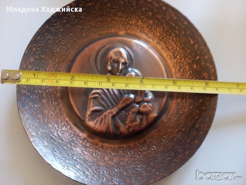 медна чиния за стена, снимка 1