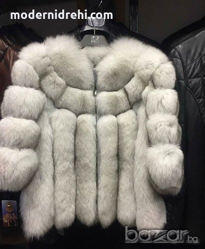 дамско палто от естествена лисица налично бяло, снимка 1