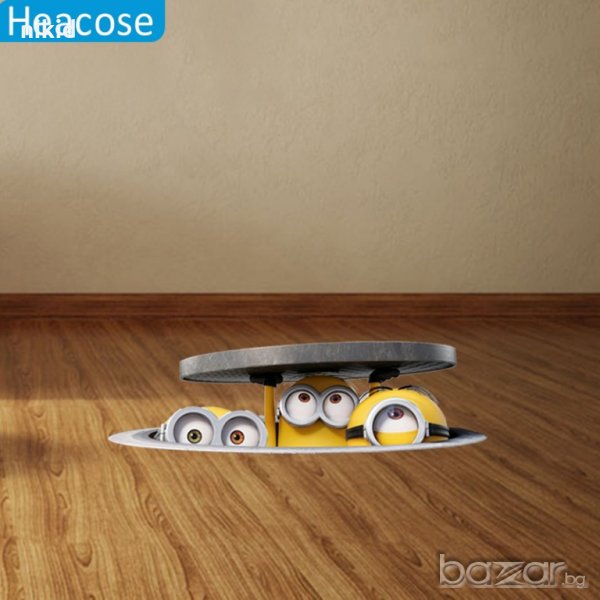Minions Миньоните 3D стикер лепенка имитация дупка за пода земята, снимка 1
