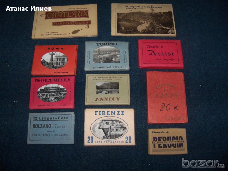 11 стари сувенира със 190 картички и фотографии от Франция и Италия, снимка 1