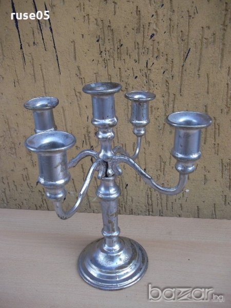 Свещник бронзов за 5 бр. свещи - 1,720 кг., снимка 1