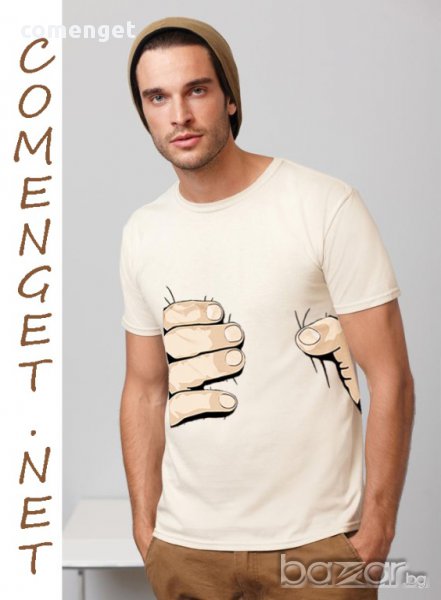 Промо Цена! Уникална мъжка тениска Hand Grab! Създай модел по Твой дизайн, свържи се нас!, снимка 1