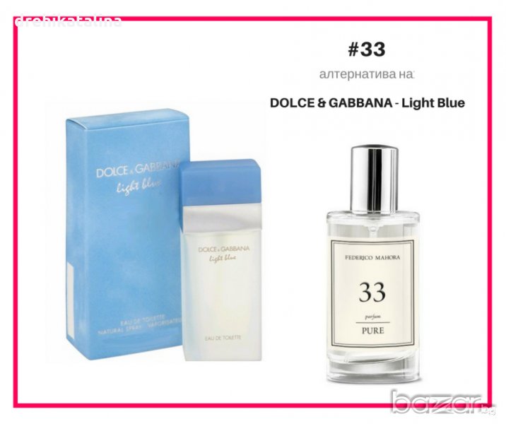 Дамски парфюм ФМ FM 33 - DOLCE & GABBANA - Light Blue 50мл 20%, снимка 1