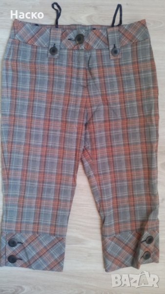 Кариран летен панталон около коляно, 3/4, снимка 1