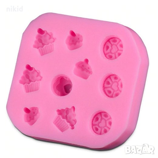 Мини кексчета мъфинки и бисквитки силиконов молд форма декор торта сладки фондан и др. украса, снимка 1