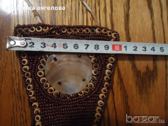 Ръчно изработен колан от седеф, стъклени мъниста и плат, снимка 7 - Антикварни и старинни предмети - 20834500