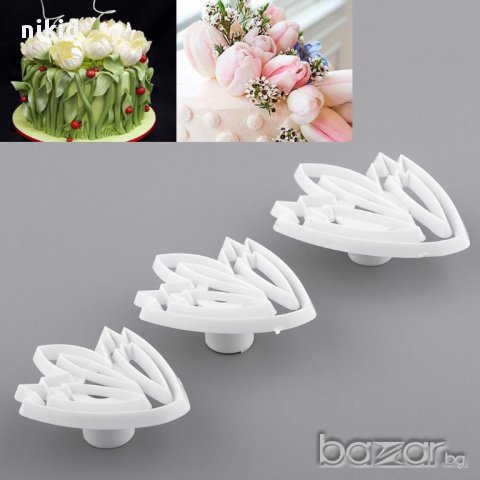 форма за украса на торта и сладкарство форми лале щампа, снимка 4 - Форми - 9396973
