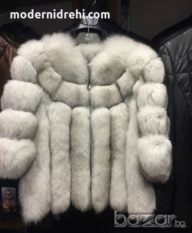 дамско палто от естествена лисица налично бяло, снимка 1 - Палта, манта - 19024004