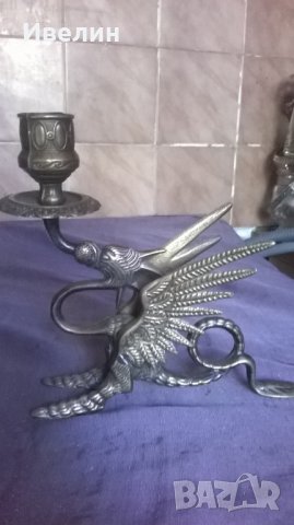 Два барокови свещници от бронз, снимка 4 - Антикварни и старинни предмети - 25658727