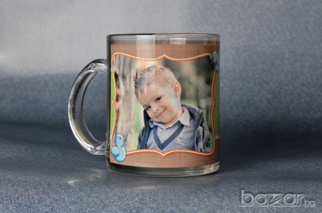 Детска стъклена фото чаша със снимка., снимка 1 - Подаръци за рожден ден - 14741499