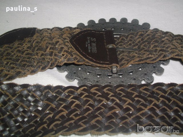 Дизайнерски декориран колан "S'Nob" / естествена кожа, снимка 6 - Колани - 14807554