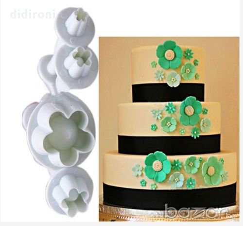 Резци форми сливов цвят с буталце / за работа със захарно тесто , фондан, марципан, снимка 2 - Форми - 10546059