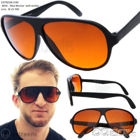 Blue Blocker - със Amber Lens стъкла- Слънчеви очила - Супер за Шофиране UV400