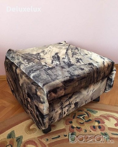 Табуретка кафяво с колелца