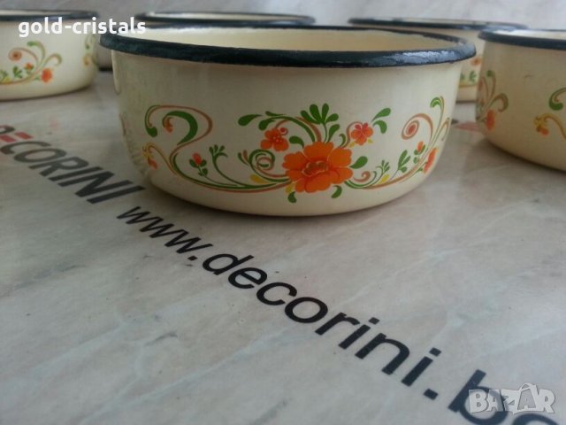 Сервиз метални емайлирани  купи, снимка 2 - Чинии - 23913600