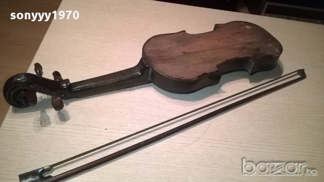 Цигулка 61/20/7см-лък 67см-за колекция/украса-внос швеицария, снимка 12 - Антикварни и старинни предмети - 15840382