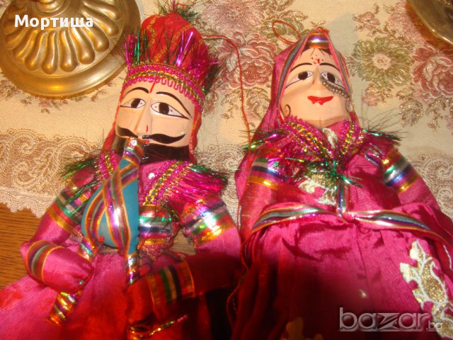  НАМАЛЕНИ Автентични Индииски ръчно изработени марионетки, снимка 4 - Колекции - 16762244