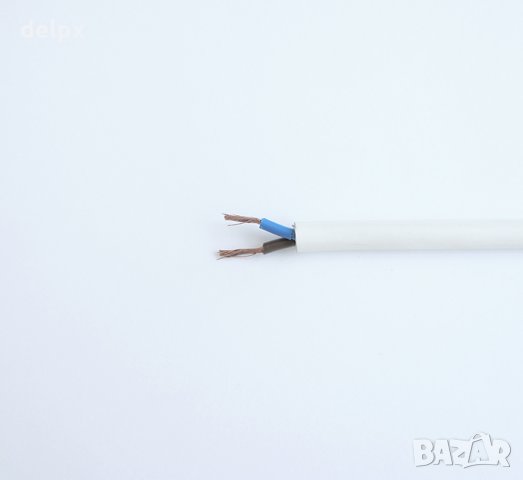 Кабел двужилен захранващ мрежови бял ШВПС-В 2x1mm2, снимка 1 - Кабели - 23282094