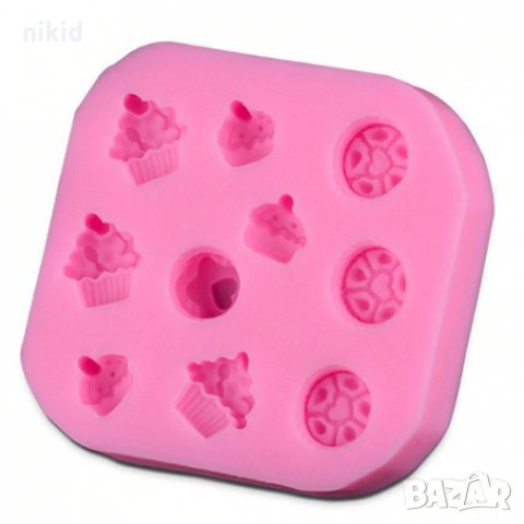 Мини кексчета мъфинки и бисквитки силиконов молд форма декор торта сладки фондан и др. украса