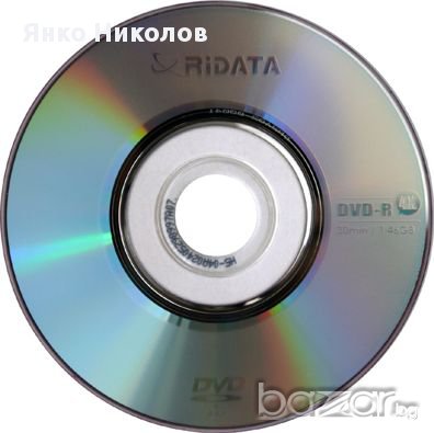 Нов DVD-R 8cm за камера Ridata 1.4GB 30min - празни дискове 