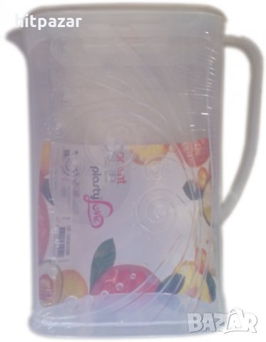 Пластмасова кана със специална форма за хладилник и капак с цедка, снимка 1 - Форми - 22955355