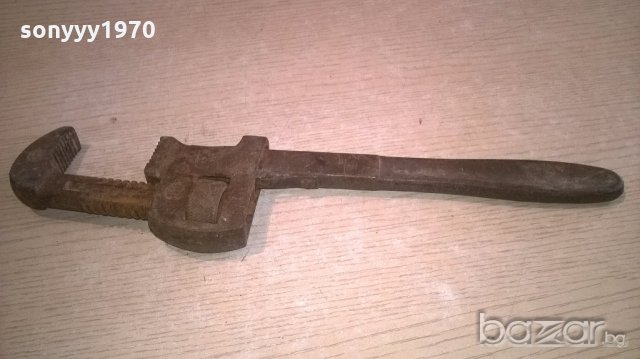 стар раздвижен ключ-37см и захват 7см-внос франция, снимка 3 - Колекции - 19710078