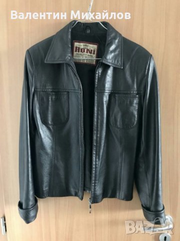 Дамско черно кожено яке, снимка 2 - Якета - 22582073