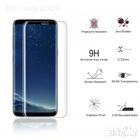 Samsung Galaxy S8 Plus стъклен протектор цял , снимка 5 - Фолия, протектори - 23819371