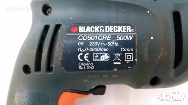 Бормашина Black&Decker CD501CRE, снимка 2 - Бормашини - 25664886