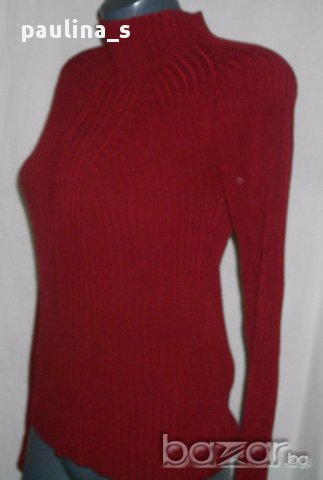 Хипер еластична блузка с плетеница цвят "Бордо" / унисайз 