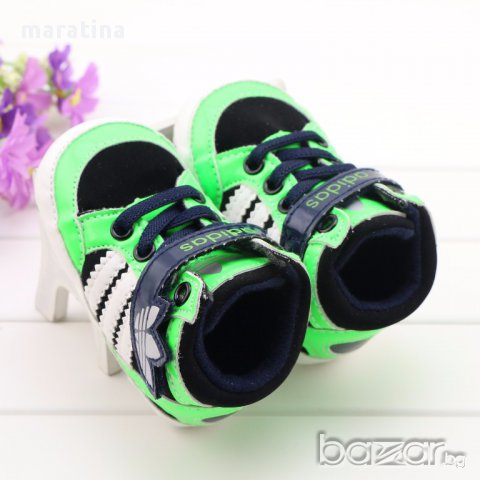  бебешки маратонки буйки обувки адидас adidas baby white and black new, снимка 2 - Бебешки обувки - 12791980